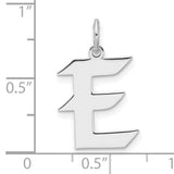 Sterling Silver Letter E Pendant, Modern Initial Charm, Unisex Minimalist Design