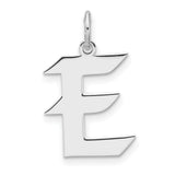 Sterling Silver Letter E Pendant, Modern Initial Charm, Unisex Minimalist Design
