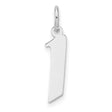 Sterling Silver Number One Charm Pendant, Polished Athletic Symbol, Unisex Jewelry