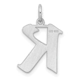 Sterling Silver Pendant, Bold Letter K Alphabet Charm, Polished Monogram Jewelry for Women or Unisex
