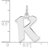 Sterling Silver Pendant, Bold Letter K Alphabet Charm, Polished Monogram Jewelry for Women or Unisex
