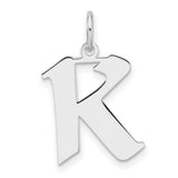 Sterling Silver Pendant, Bold Letter K Alphabet Charm, Polished Monogram Jewelry for Women or Unisex