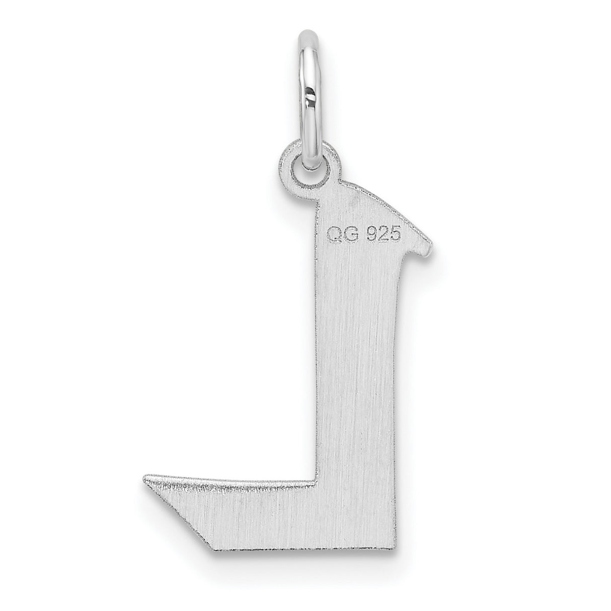 Sterling Silver Letter L Pendant Charm, Modern Block Initial Jewelry for Women or Unisex Wear