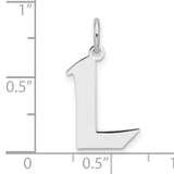 Sterling Silver Letter L Pendant Charm, Modern Block Initial Jewelry for Women or Unisex Wear