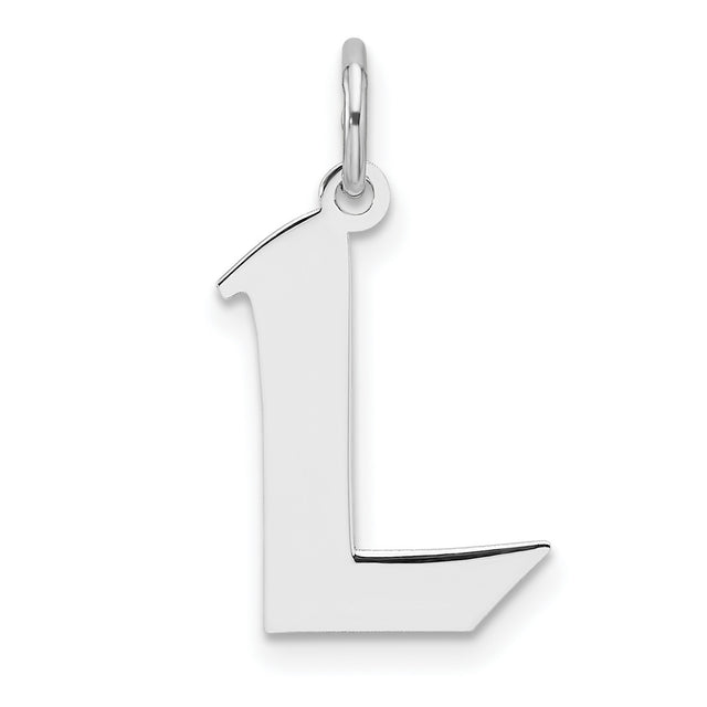 Sterling Silver Letter L Pendant Charm, Modern Block Initial Jewelry for Women or Unisex Wear