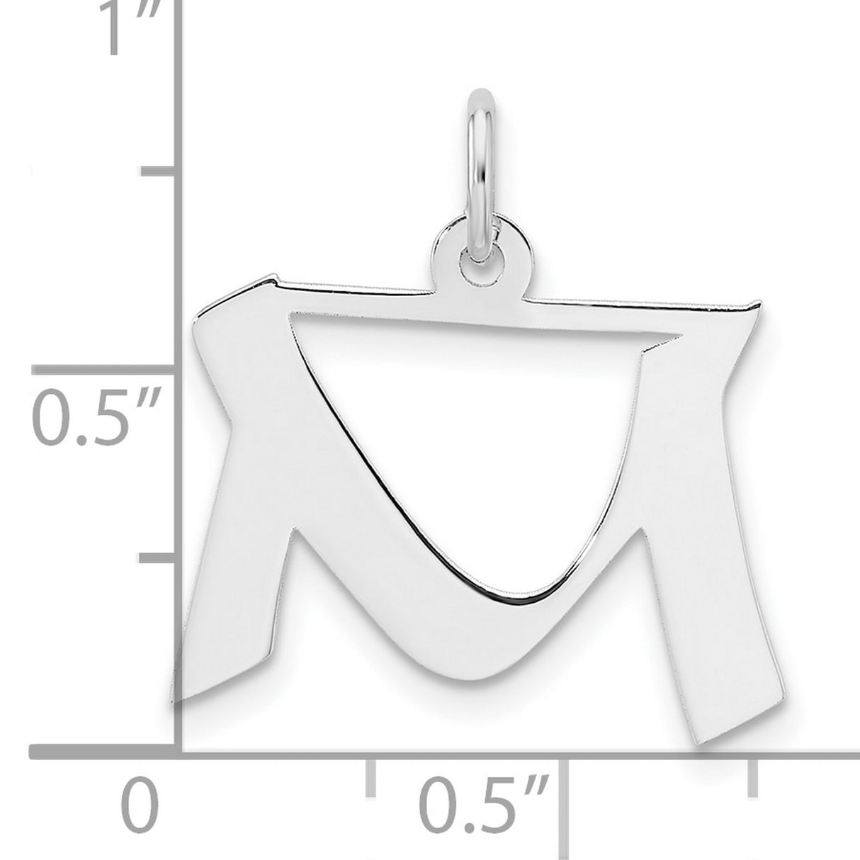 Sterling Silver Hebrew Letter Mem Pendant, Spiritual Judaica Jewelry for Women and Men