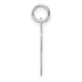 Sterling Silver Letter P Pendant Charm in Modern Block Font, Unisex Initial Jewelry
