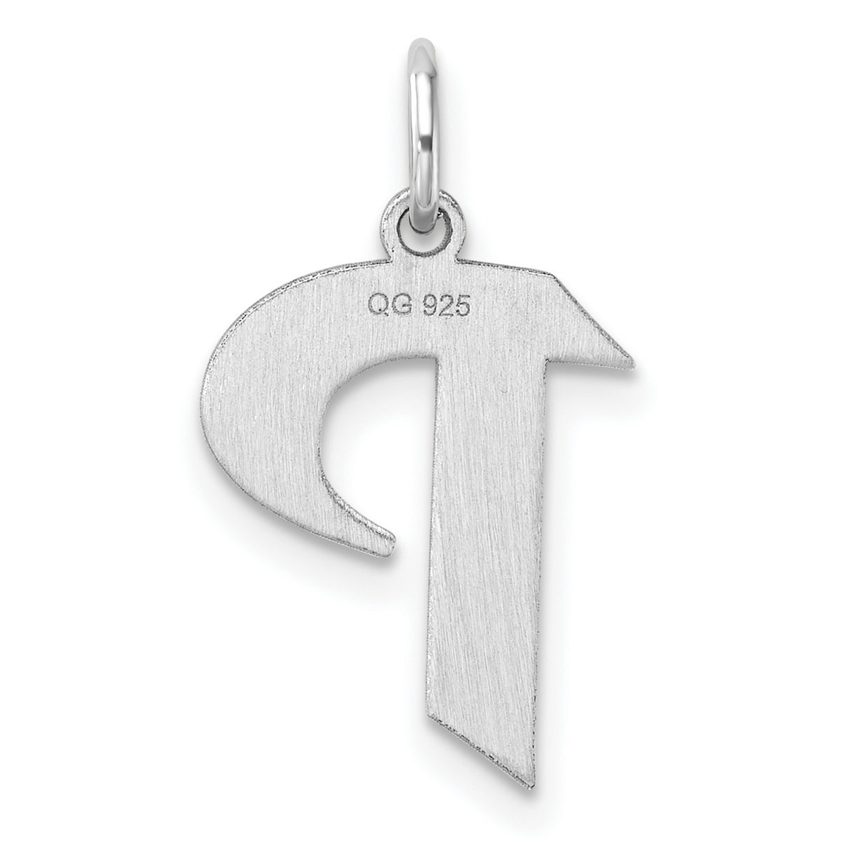 Sterling Silver Letter P Pendant Charm in Modern Block Font, Unisex Initial Jewelry