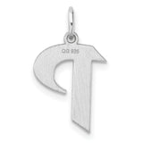 Sterling Silver Letter P Pendant Charm in Modern Block Font, Unisex Initial Jewelry