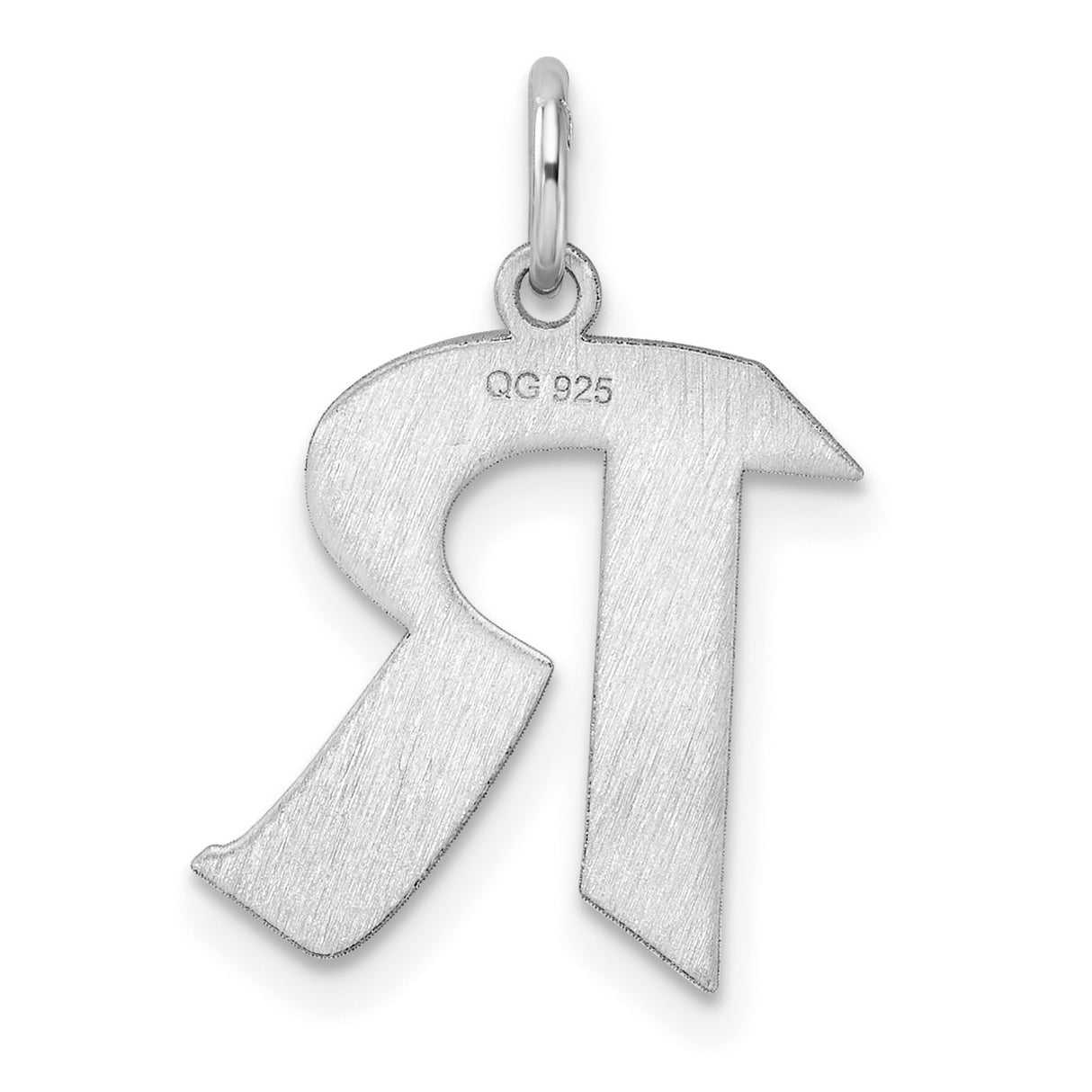 Sterling Silver Letter R Pendant Charm, Bold Block Font, Unisex Alphabet Jewelry