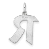 Sterling Silver Letter R Pendant Charm, Bold Block Font, Unisex Alphabet Jewelry