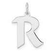 Sterling Silver Letter R Pendant Charm, Bold Block Font, Unisex Alphabet Jewelry