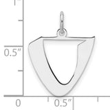 Sterling Silver Shield Pendant with Stylized Open Shield Design, Modern Minimalist Jewelry