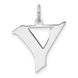 Sterling Silver Aleph Pendant with Cutout Triangle, Greek Recovery Symbol, Unisex Sobriety Jewelry