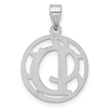 Sterling Silver Pendant, Decorative Script Letter D in Circular Openwork Design