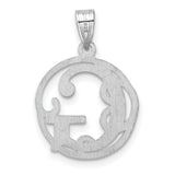 Sterling Silver Pendant, Script Letter G, Filigree Monogram Charm for Women