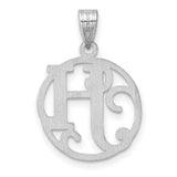 Sterling Silver Initial H Pendant with Scroll Accents and Openwork Design