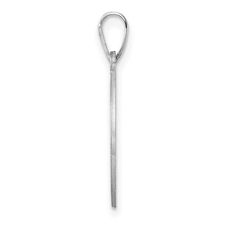 Sterling Silver Initial I Pendant with Scrollwork Script Monogram Design for Women