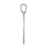 Sterling Silver Initial J Pendant, Script Letter Monogram Charm with Scroll Design
