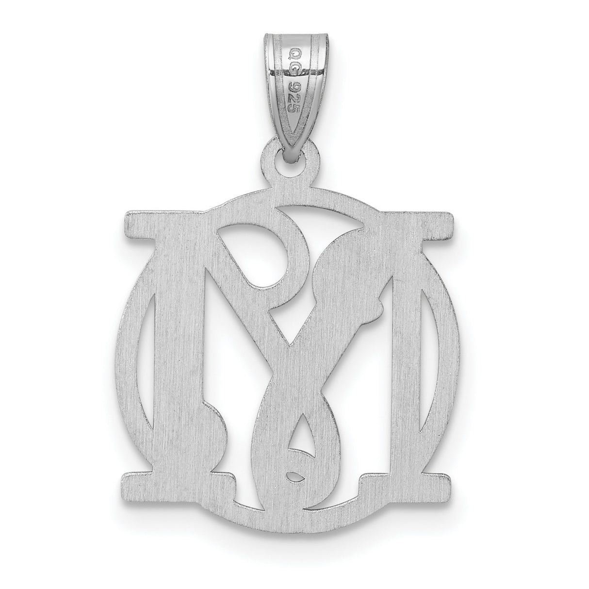 Sterling Silver Monogram Pendant with Intertwined Letters M Y, Script Initial Charm for Women