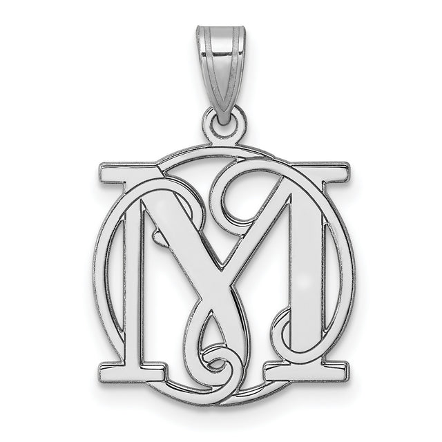 Sterling Silver Monogram Pendant with Intertwined Letters M Y, Script Initial Charm for Women