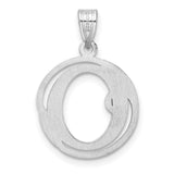 Sterling Silver Letter O Pendant, Script Initial Charm, Monogram Alphabet Jewelry for Women