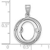 Sterling Silver Letter O Pendant, Script Initial Charm, Monogram Alphabet Jewelry for Women