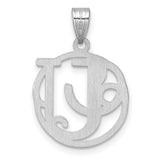 Sterling Silver Monogram Pendant with CJ Interlocking Letters, Ornate Script Initial Charm