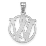Sterling Silver Pendant with Intertwined W P Monogram Letters in Circular Frame Design