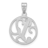 Sterling Silver Letter V Pendant, Openwork Circular Monogram Charm for Women