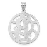 Sterling Silver Pendant, Cutout Script Letter B Monogram, Round Initial Charm for Women or Unisex Wear