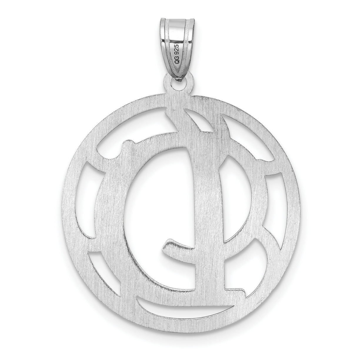 Sterling Silver Monogram Pendant with Intertwined D and L Letters, Openwork Script Charm