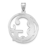 Sterling Silver Pendant with Script Letter G, Ornate Initial Monogram Charm for Women