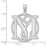 Sterling Silver Pendant with Interwoven M Y Letters, Script Monogram Charm, Unisex Design