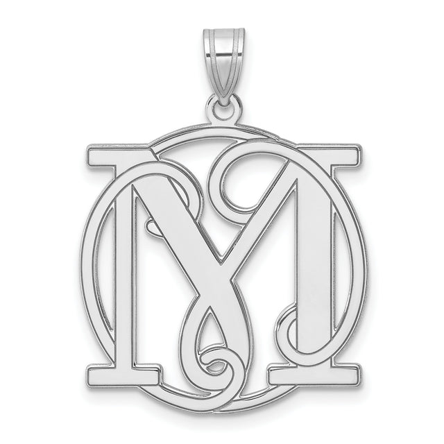 Sterling Silver Pendant with Interwoven M Y Letters, Script Monogram Charm, Unisex Design
