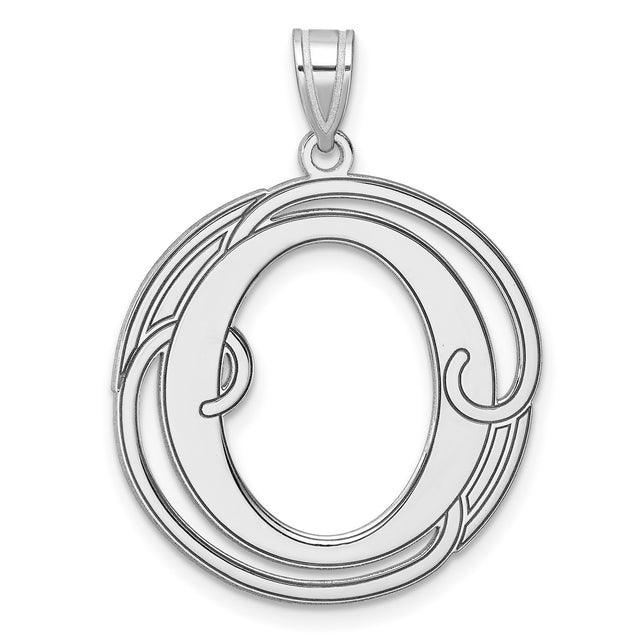 Sterling Silver Initial O Pendant with Filigree Detailing, Script Monogram Charm