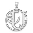 Sterling Silver Pendant with Intertwined CJ Letters in Openwork Circle Design