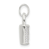 Sterling Silver Padlock Pendant with Cubic Zirconia, Keyhole Design, Modern Romantic Charm