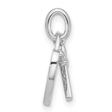 Sterling Silver Heart Key Pendant with Lock Design and Cubic Zirconia