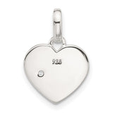 Sterling Silver Heart Pendant with Cubic Zirconia, Starburst Design, Romantic Jewelry for Women