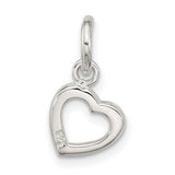 Sterling Silver Open Heart Pendant, Minimalist Outline Charm for Women