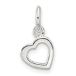 Sterling Silver Open Heart Pendant, Minimalist Outline Charm for Women