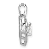 CZ Heart Charm Pendant in Real 925 Sterling Silver