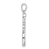Sterling Silver Pendant with Cubic Zirconia, Three Open Hearts and Infinity Symbol Design