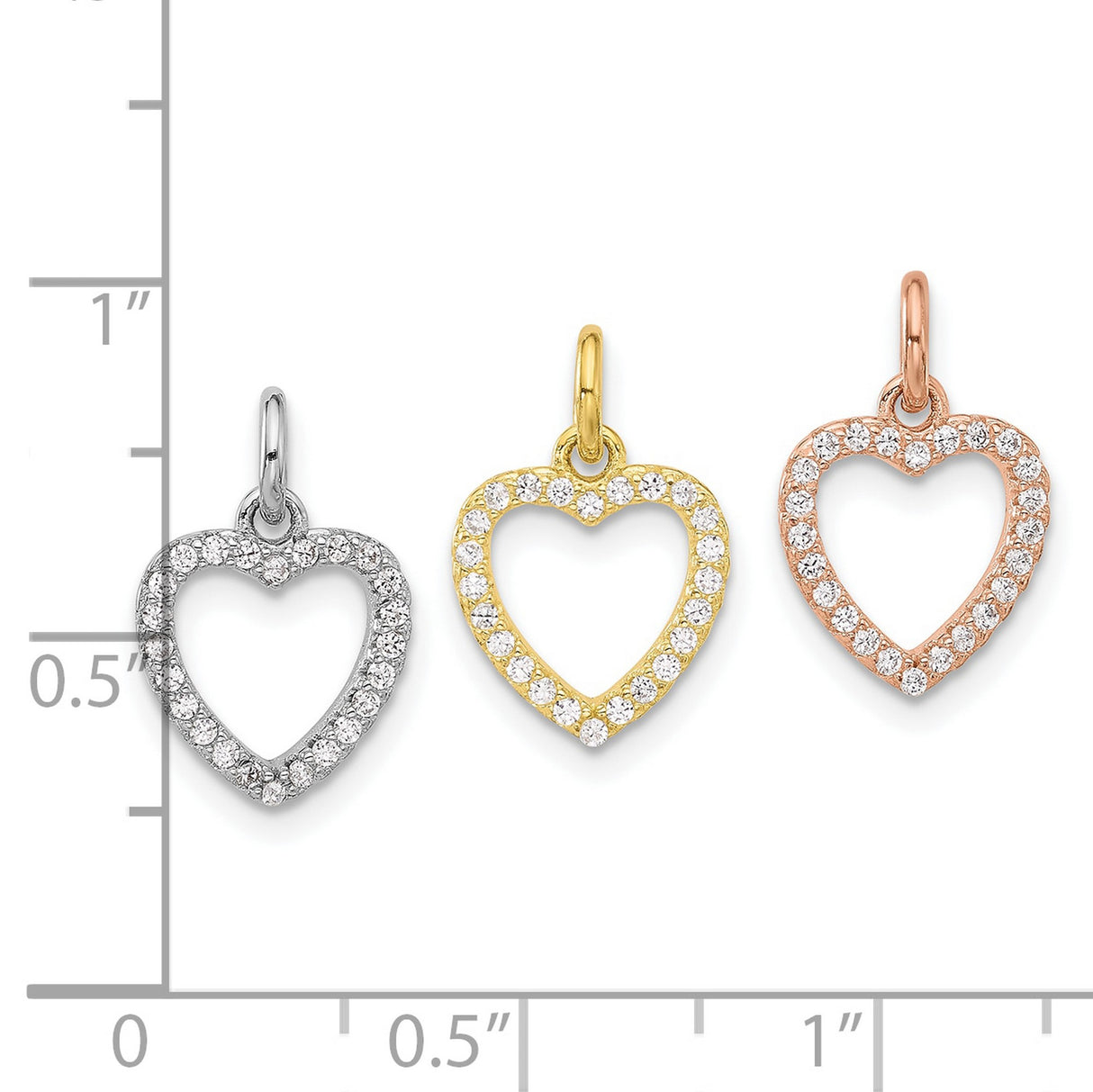 Sterling Silver Open Heart Pendant with Cubic Zirconia, Romantic Jewelry for Women