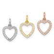 Sterling Silver Open Heart Pendant with Cubic Zirconia, Romantic Jewelry for Women