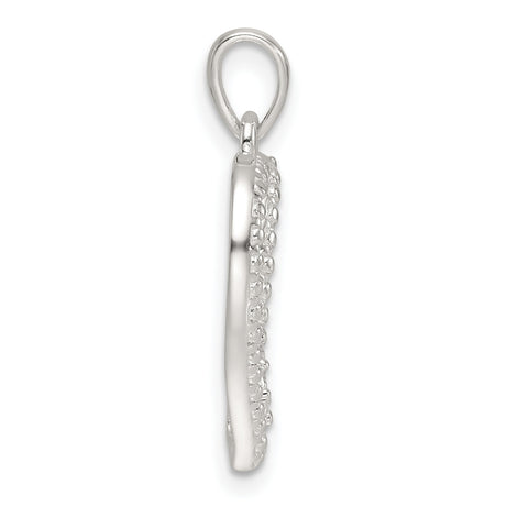 Sterling Silver Heart Pendant with Cubic Zirconia, Rose Gold Interlocking Hearts Design