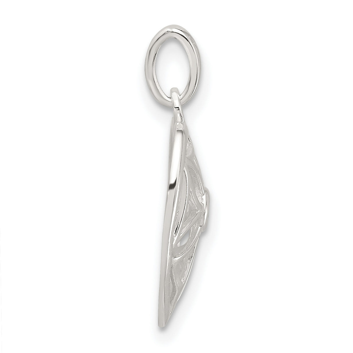 Sterling Silver Heart Pendant with Cubic Zirconia, Openwork Floral Design, Romantic Jewelry for Women