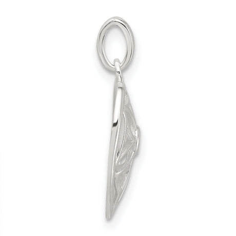 Sterling Silver Heart Pendant with Cubic Zirconia, Openwork Floral Design, Romantic Jewelry for Women