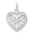 Sterling Silver Heart Pendant with Cubic Zirconia, Openwork Floral Design, Romantic Jewelry for Women